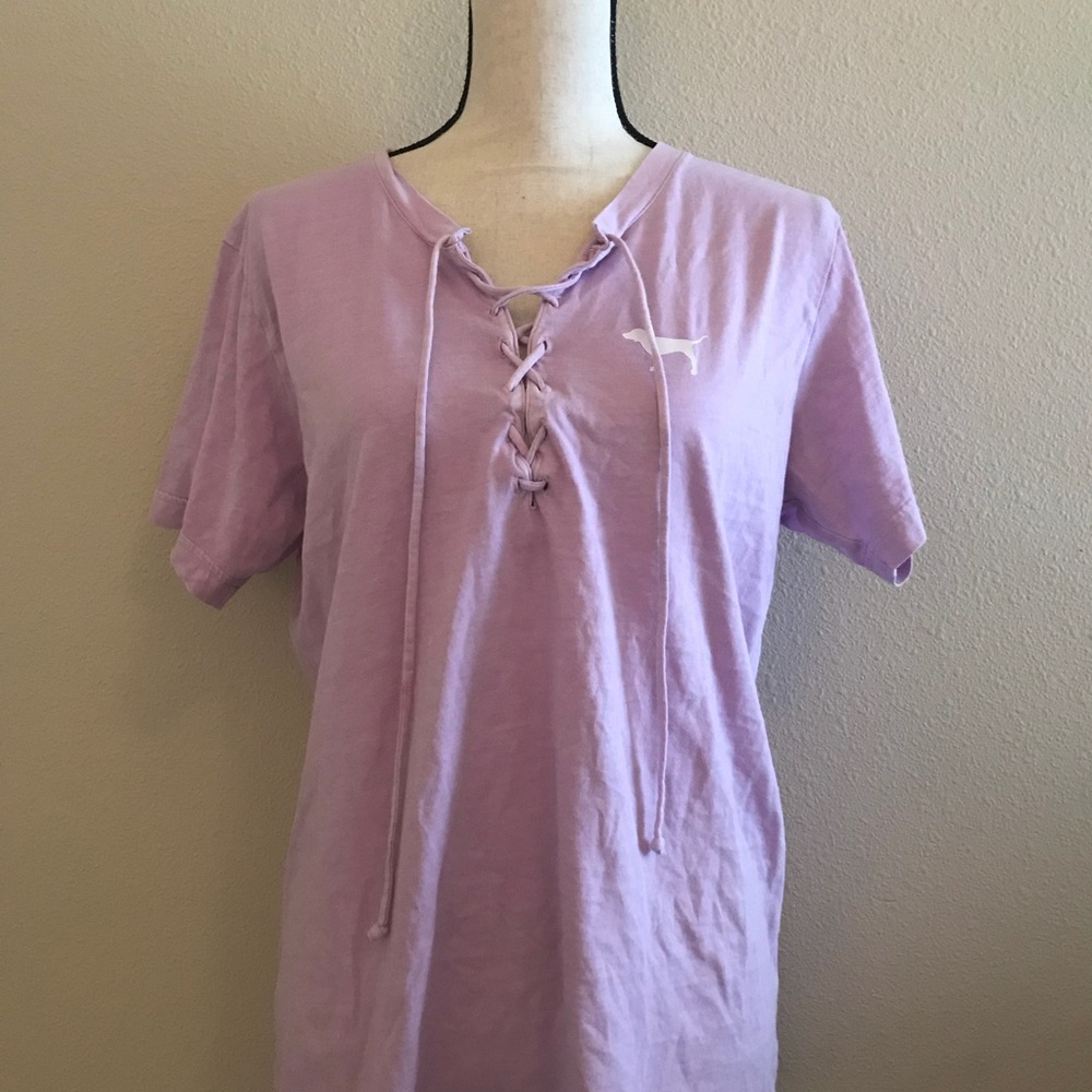 [vs pink] purple lace up